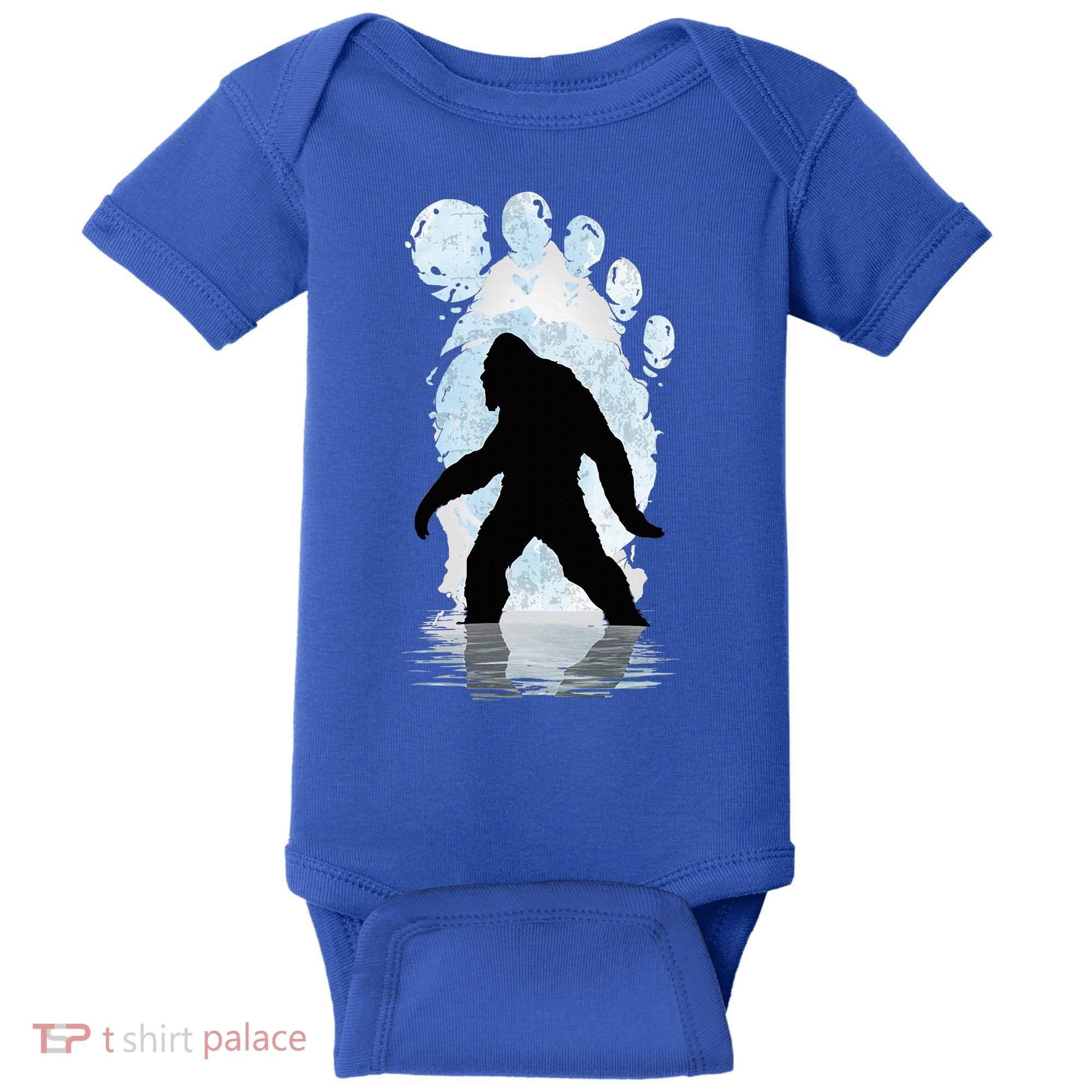Bigfoot Footprint Moon Light Funny Sasquatch  Baby Bodysuit