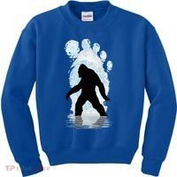 Bigfoot Footprint Moon Light Funny Sasquatch  Kids Sweatshirt thumb 0