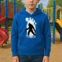 Bigfoot Footprint Moon Light Funny Sasquatch  Kids Hoodie thumb 2