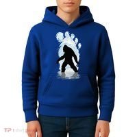 Bigfoot Footprint Moon Light Funny Sasquatch  Kids Hoodie thumb 4