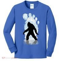 Bigfoot Footprint Moon Light Funny Sasquatch  Kids Long Sleeve Shirt thumb 0