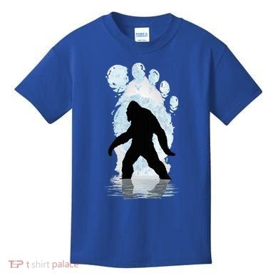 Bigfoot Footprint Moon Light Funny Sasquatch  Kids T-Shirt