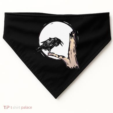 Bird Full Moon Crow Spooky Raven Gothic Halloween USA-Made Doggie Bandana