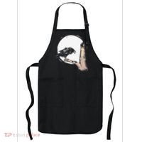 Bird Full Moon Crow Spooky Raven Gothic Halloween Apron thumb 0