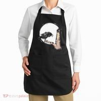 Bird Full Moon Crow Spooky Raven Gothic Halloween Apron thumb 2