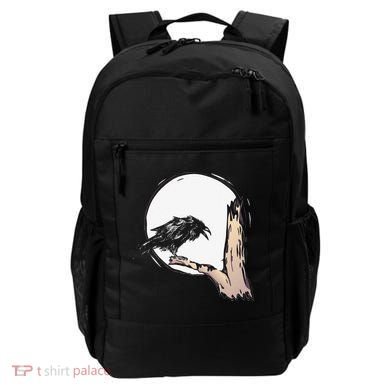 Bird Full Moon Crow Spooky Raven Gothic Halloween Backpack