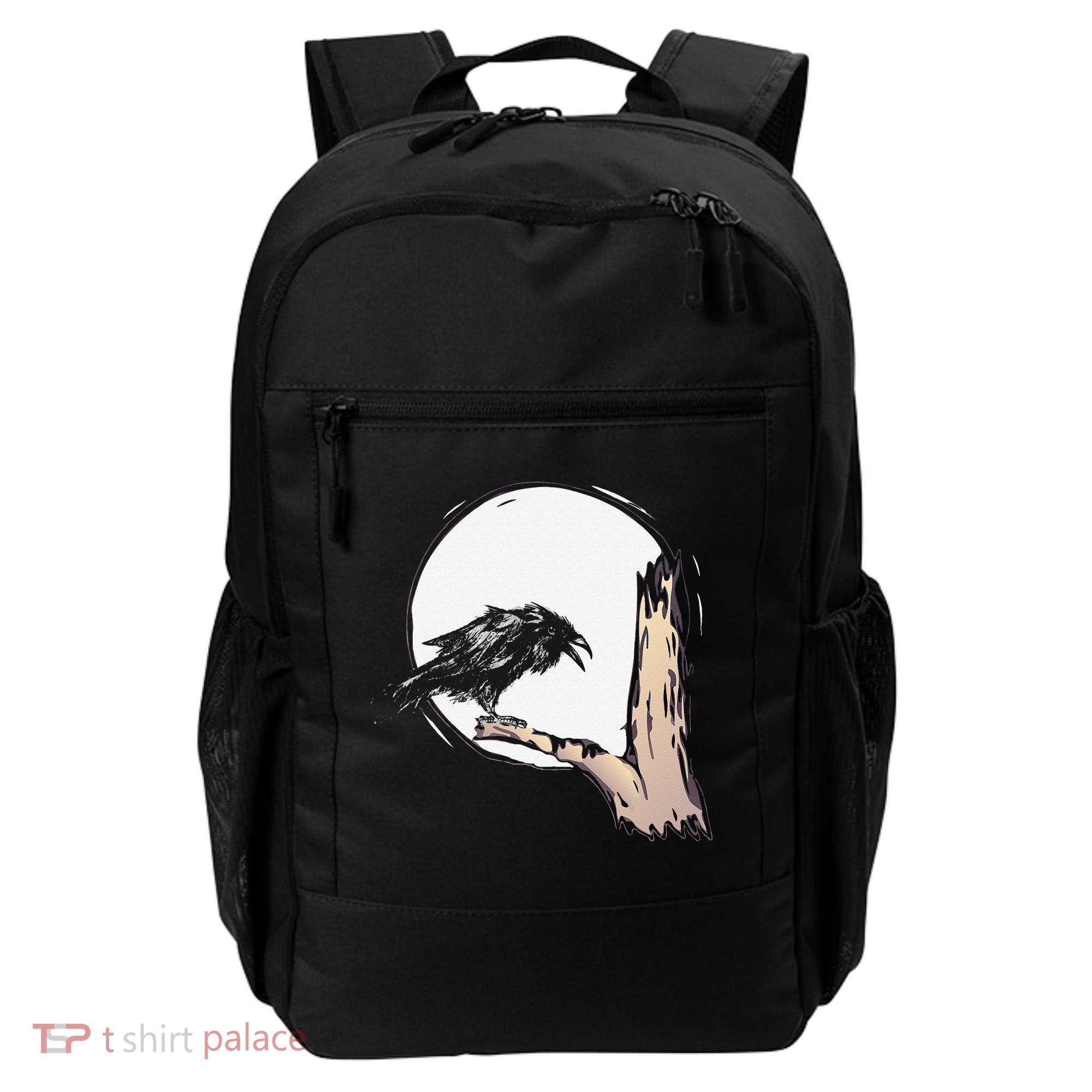 Bird Full Moon Crow Spooky Raven Gothic Halloween Backpack