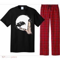 Bird Full Moon Crow Spooky Raven Gothic Halloween Pajama Set thumb 0