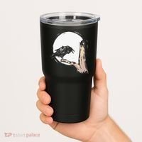 Bird Full Moon Crow Spooky Raven Gothic Halloween Tumbler thumb 2