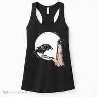 Bird Full Moon Crow Spooky Raven Gothic Halloween Women's Tank Top thumb 0