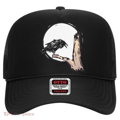 Bird Full Moon Crow Spooky Raven Gothic Halloween Hat