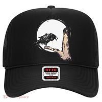Bird Full Moon Crow Spooky Raven Gothic Halloween Hat thumb 0