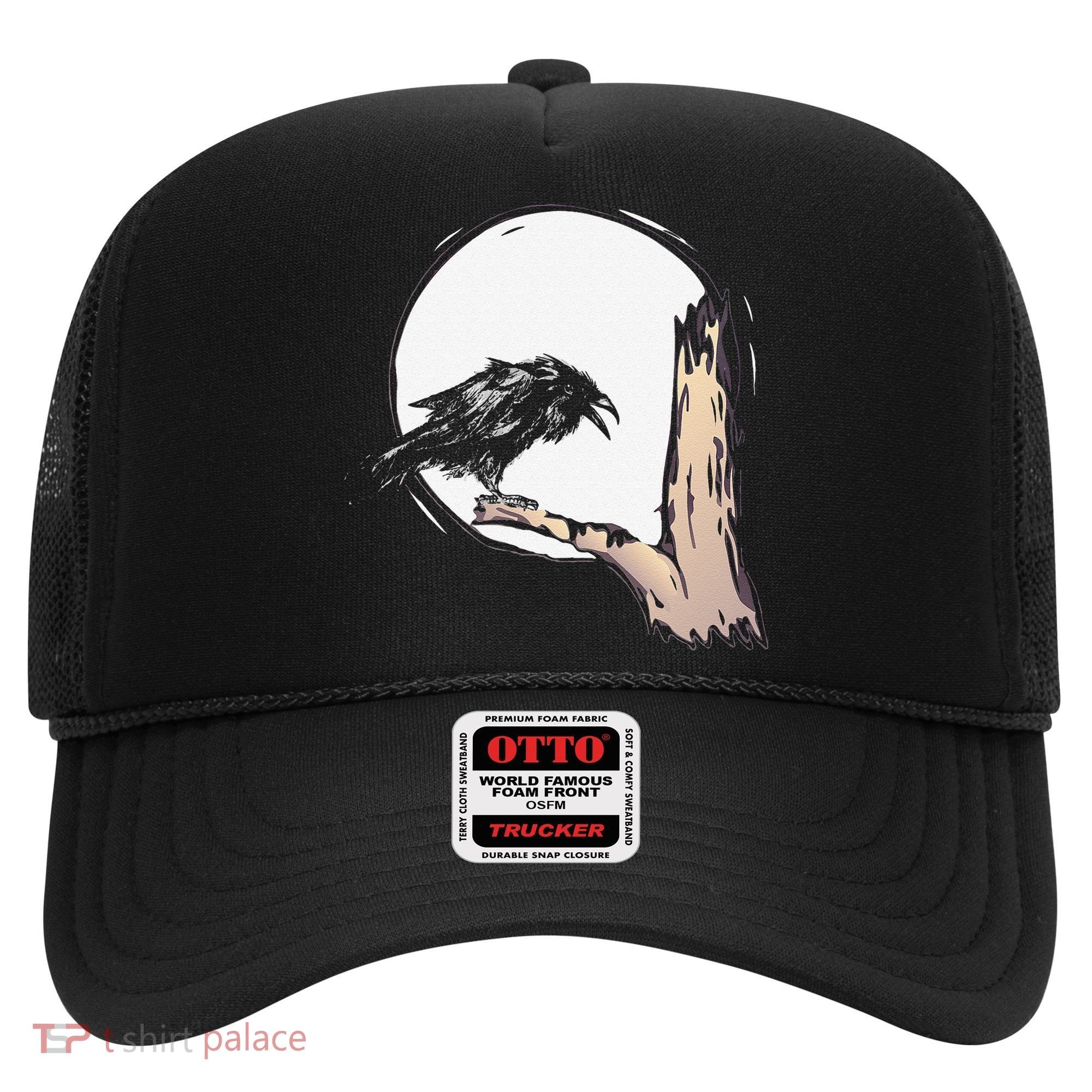 Bird Full Moon Crow Spooky Raven Gothic Halloween Hat
