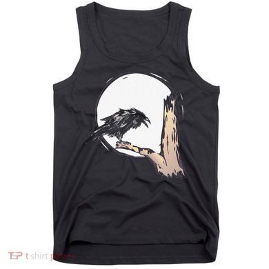 Bird Full Moon Crow Spooky Raven Gothic Halloween Tank Top