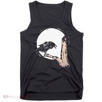 Bird Full Moon Crow Spooky Raven Gothic Halloween Tank Top thumb 0