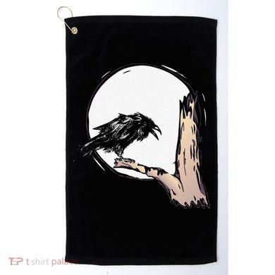 Bird Full Moon Crow Spooky Raven Gothic Halloween Golf Towel