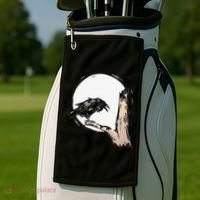 Bird Full Moon Crow Spooky Raven Gothic Halloween Golf Towel thumb 2