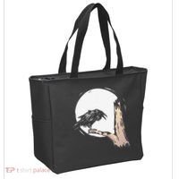Bird Full Moon Crow Spooky Raven Gothic Halloween Tote Bag thumb 2