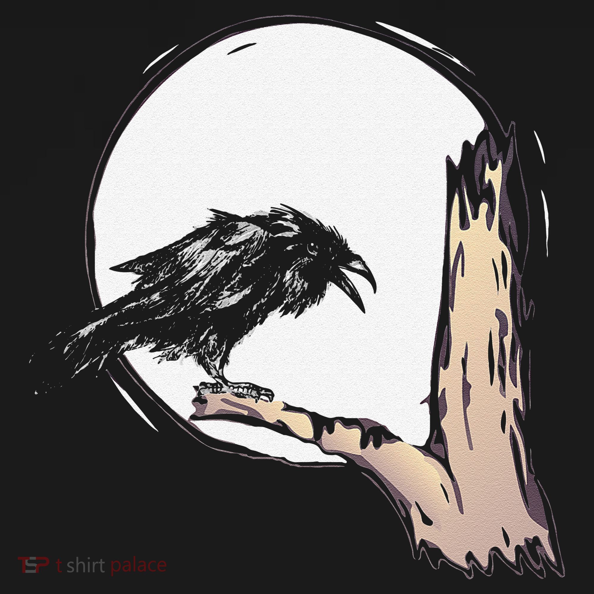 Bird Full Moon Crow Spooky Raven Gothic Halloween Tote Bag