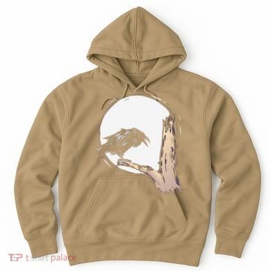 Bird Full Moon Crow Spooky Raven Gothic Halloween Hoodie