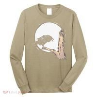 Bird Full Moon Crow Spooky Raven Gothic Halloween Long Sleeve Shirt thumb 0