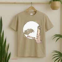 Bird Full Moon Crow Spooky Raven Gothic Halloween T-Shirt thumb 2