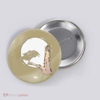 Bird Full Moon Crow Spooky Raven Gothic Halloween Button thumb 0