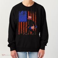 Bigfoot Fireworks Merica 4th of July USA Flag Patriotic Women's Sweatshirt thumb 0
