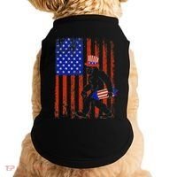 Bigfoot Fireworks Merica 4th of July USA Flag Patriotic Doggie Tank thumb 0