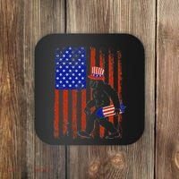 Bigfoot Fireworks Merica 4th of July USA Flag Patriotic Coaster thumb 0
