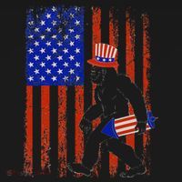 Bigfoot Fireworks Merica 4th of July USA Flag Patriotic Coaster thumb 2