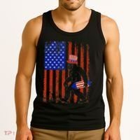 Bigfoot Fireworks Merica 4th of July USA Flag Patriotic Tank Top thumb 3