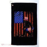 Bigfoot Fireworks Merica 4th of July USA Flag Patriotic Golf Towel thumb 0