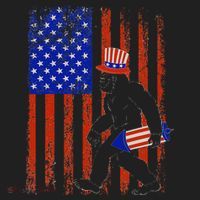 Bigfoot Fireworks Merica 4th of July USA Flag Patriotic Golf Towel thumb 3