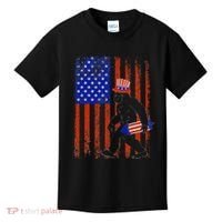 Bigfoot Fireworks Merica 4th of July USA Flag Patriotic Kids T-Shirt thumb 0