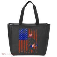 Bigfoot Fireworks Merica 4th of July USA Flag Patriotic Tote Bag thumb 0