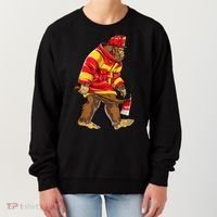 Bigfoot Firefighter Men Thin Red Line Sasquatch Lover Women's Sweatshirt thumb 0