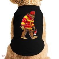 Bigfoot Firefighter Men Thin Red Line Sasquatch Lover Doggie Tank thumb 0