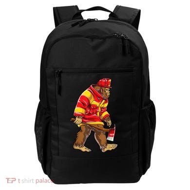 Bigfoot Firefighter Men Thin Red Line Sasquatch Lover Backpack