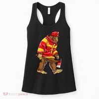 Bigfoot Firefighter Men Thin Red Line Sasquatch Lover Women's Tank Top thumb 0