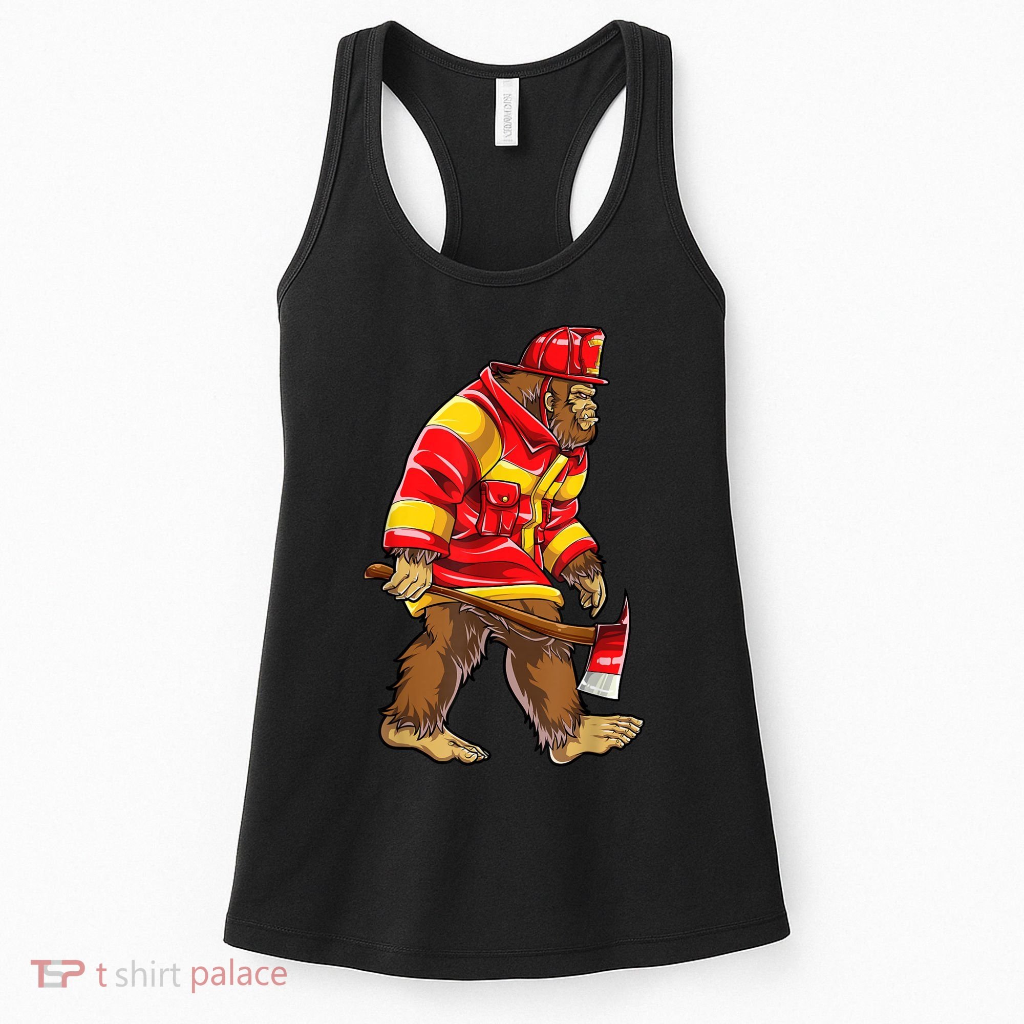 Bigfoot Firefighter Men Thin Red Line Sasquatch Lover Women's Tank Top