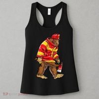 Bigfoot Firefighter Men Thin Red Line Sasquatch Lover Women's Tank Top thumb 3