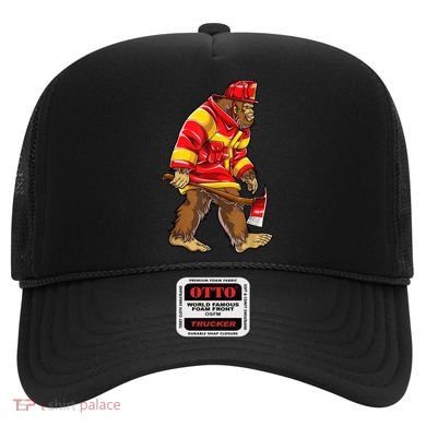 Bigfoot Firefighter Men Thin Red Line Sasquatch Lover Hat