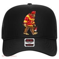 Bigfoot Firefighter Men Thin Red Line Sasquatch Lover Hat thumb 0