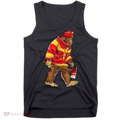 Bigfoot Firefighter Men Thin Red Line Sasquatch Lover Tank Top