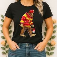 Bigfoot Firefighter Men Thin Red Line Sasquatch Lover Women's T-Shirt thumb 2