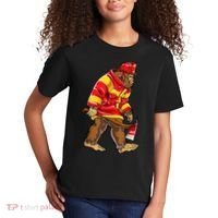 Bigfoot Firefighter Men Thin Red Line Sasquatch Lover Kids T-Shirt thumb 2