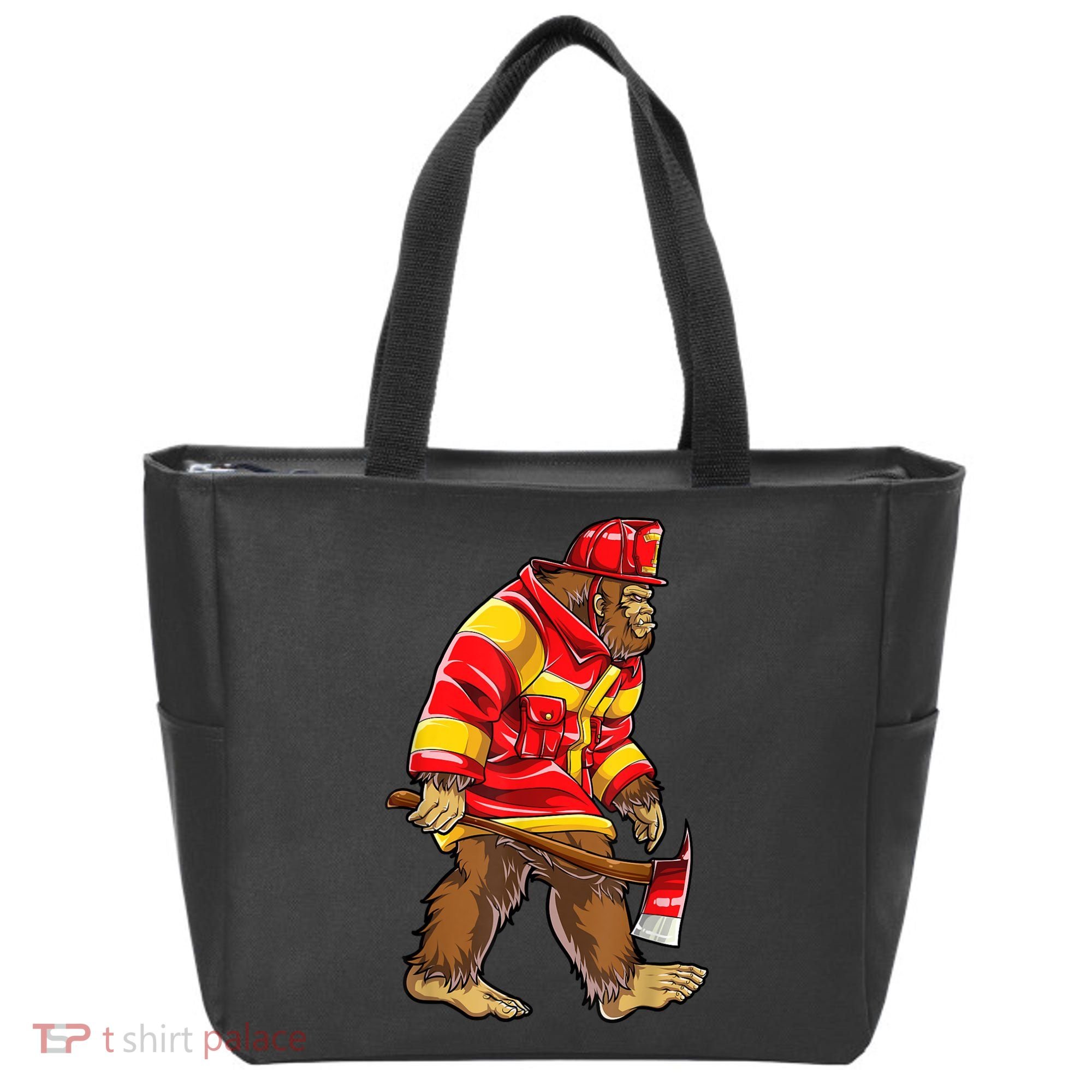 Bigfoot Firefighter Men Thin Red Line Sasquatch Lover Tote Bag