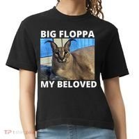 Big Floppa My Beloved Caracal Cat Meme Comfort Colors Boxy T-Shirt thumb 0