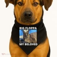 Big Floppa My Beloved Caracal Cat Meme USA-Made Doggie Bandana thumb 1